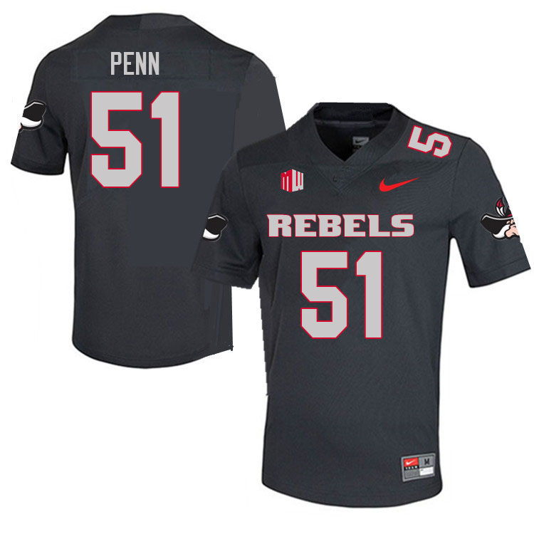 Men #51 Valen Penn UNLV Rebels College Football Jerseys Sale-Charcoal
